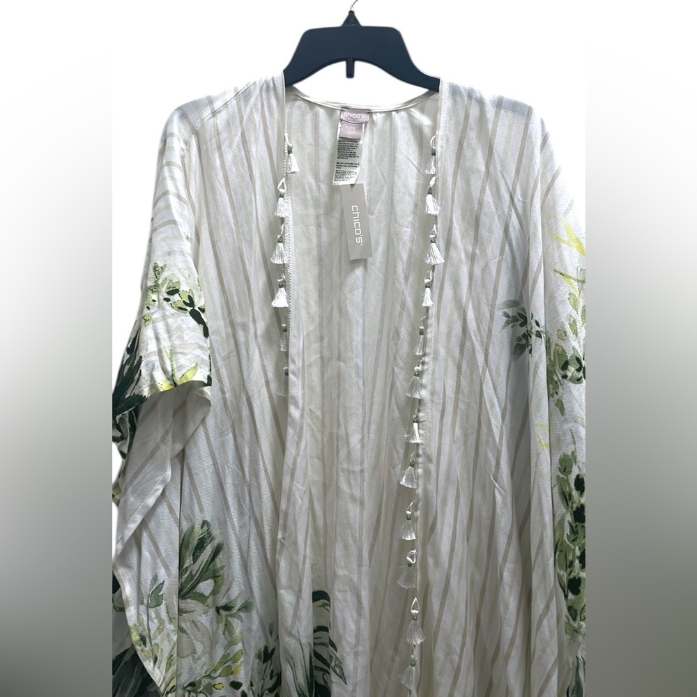 Chicos kimono ruana wrap tropical Bahamas  size large xlarge - Picture 3 of 7